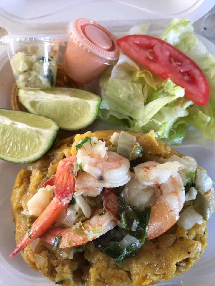 Mofongo with shrimp